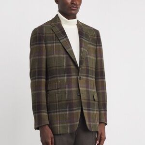 Ralph Lauren Purple Label Kent Wool-cashmere Plaid Blazer